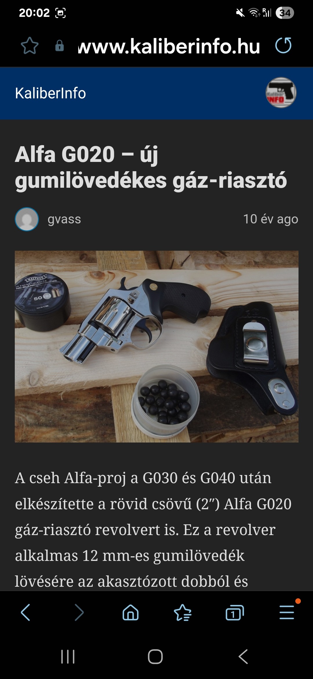 Alfa g20 új eladó gummi gáz riasztó