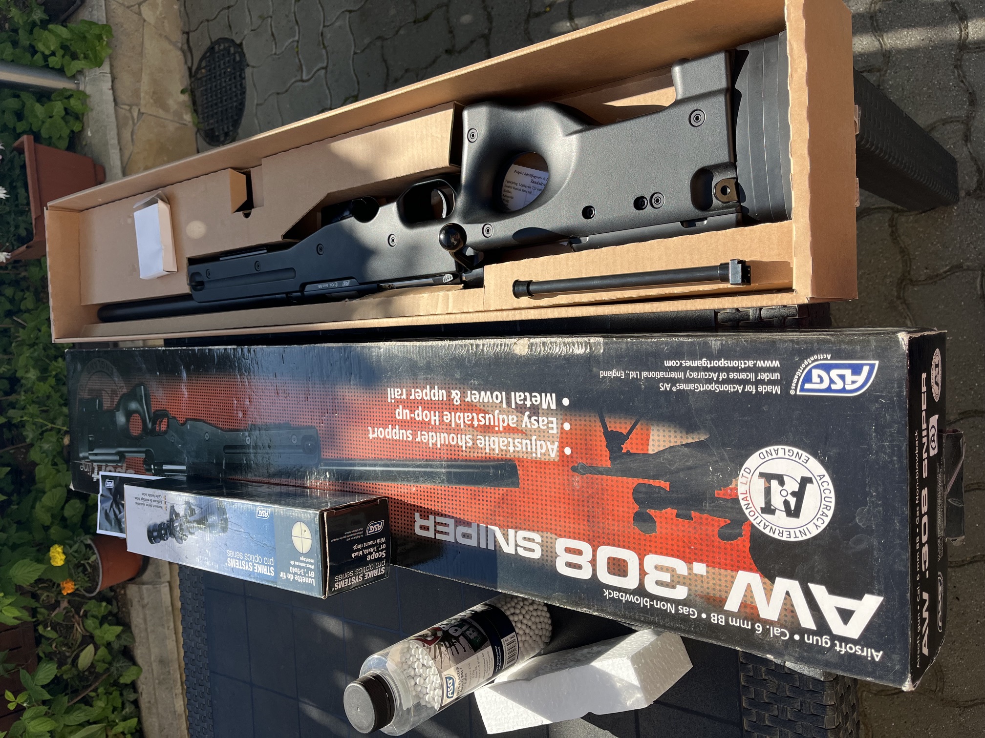 ASG AW 308 Gázos Airsoft Sniper + Távcső Full Metal,